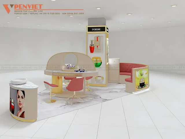 Nét độc đáo trong mẫu thiết kế shop mỹ phẩm D’OR24K Nét độc đáo trong mẫu thiết kế shop mỹ phẩm D’OR24K