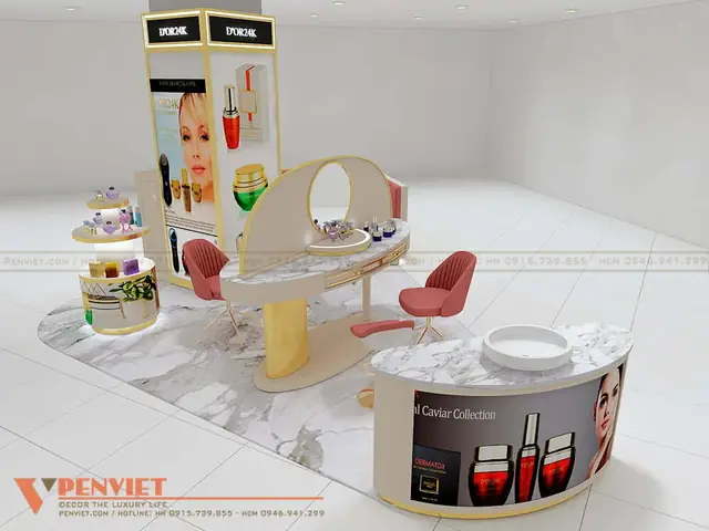 Nét độc đáo trong mẫu thiết kế shop mỹ phẩm D’OR24K Nét độc đáo trong mẫu thiết kế shop mỹ phẩm D’OR24K
