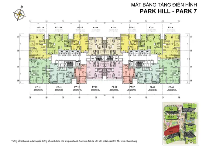 Mặt bằng layout căn hộ tòa Park 7 -Times City Park Hill Mặt bằng layout căn hộ tòa Park 7 -Times City Park Hill