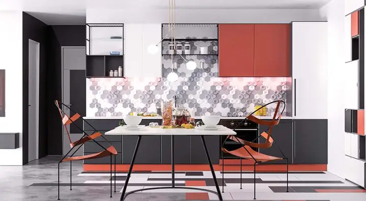 Thiết kế nội thất hiện đại với tông màu đỏ và xám theo phong cách Nhật Bản Thiết kế nội thất hiện đại với tông màu đỏ và xám theo phong cách Nhật Bản