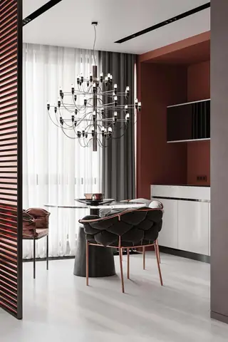Thiết kế nội thất hiện đại với tông màu đỏ và xám theo phong cách Nhật Bản Thiết kế nội thất hiện đại với tông màu đỏ và xám theo phong cách Nhật Bản