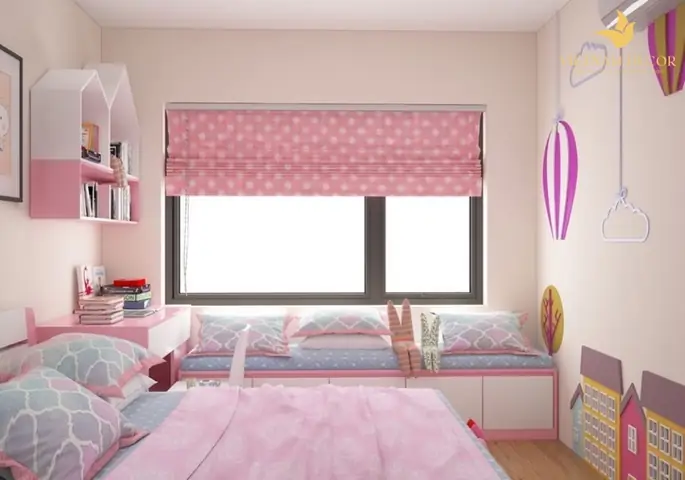 Mẫu thiết kế phòng ngủ cho bé gái đơn giản