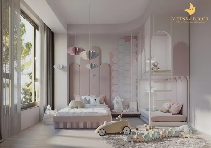 Mẫu thiết kế nội thất phòng ngủ trẻ em hiện đại