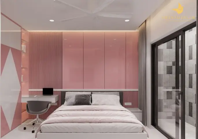 Mẫu thiết kế nội thất phòng ngủ cho bé gái hiện đại