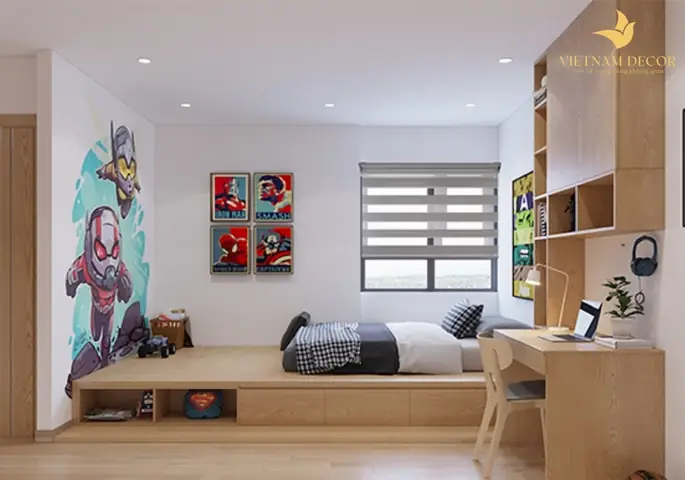 Mẫu thiết kế nội thất phòng ngủ trẻ em đơn giản