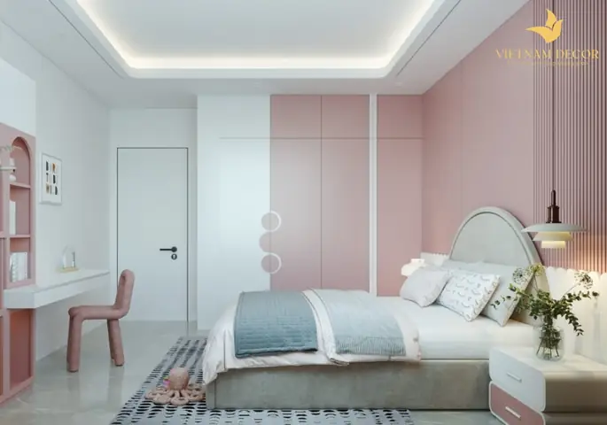 Mẫu thiết kế nội thất phòng ngủ cho bé gái hiện đại