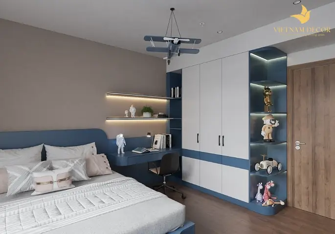 Mẫu thiết kế nội thất phòng ngủ trẻ em đơn giản