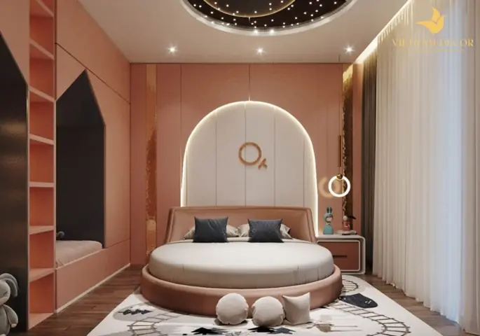 Mẫu thiết kế nội thất phòng ngủ cho bé gái hiện đại
