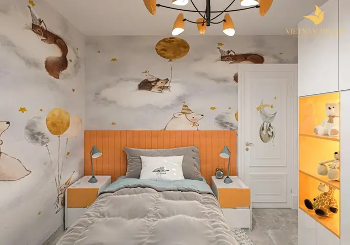 Mẫu thiết kế nội thất phòng ngủ cho bé trai đơn giản