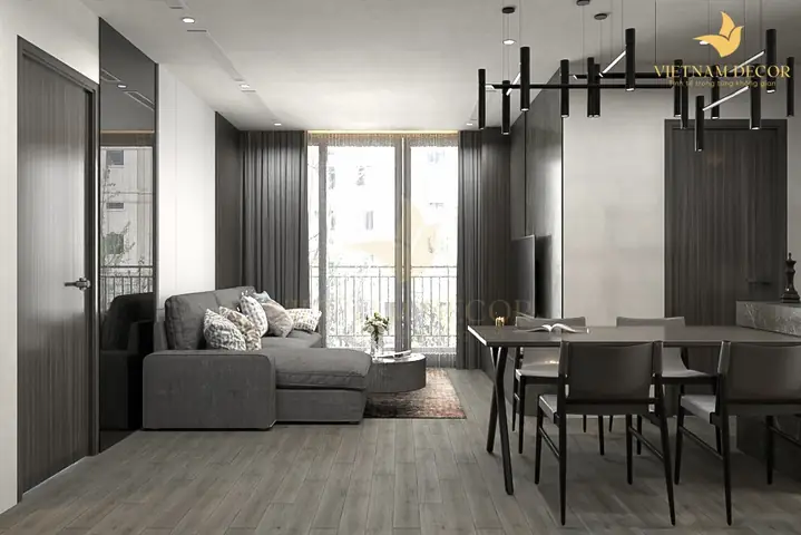 Mẫu 4: Thi Công Nội Thất Căn Hộ Chung Cư Vinhomes Grand Park – 1 Phòng Ngủ