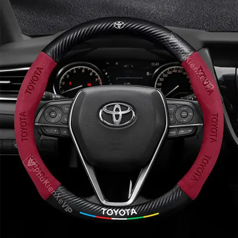 Bọc vô lăng ô tô Toyota Fortuner da lộn kết hợp sợi carbon