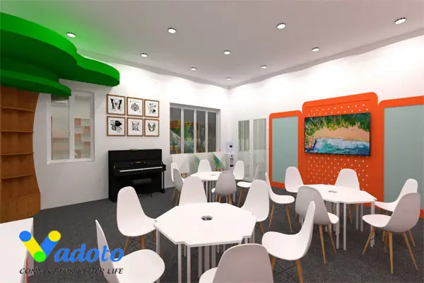 Dự án thiết kế nội thất đẹp hiện đại tại trường tiểu học Sao Khuê, Hưng Yên