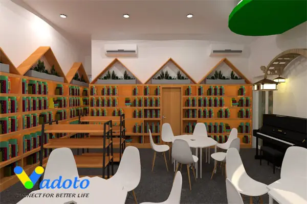 Dự án thiết kế nội thất đẹp hiện đại tại trường tiểu học Sao Khuê, Hưng Yên