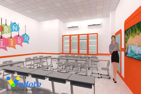 Dự án thiết kế nội thất đẹp hiện đại tại trường tiểu học Sao Khuê, Hưng Yên
