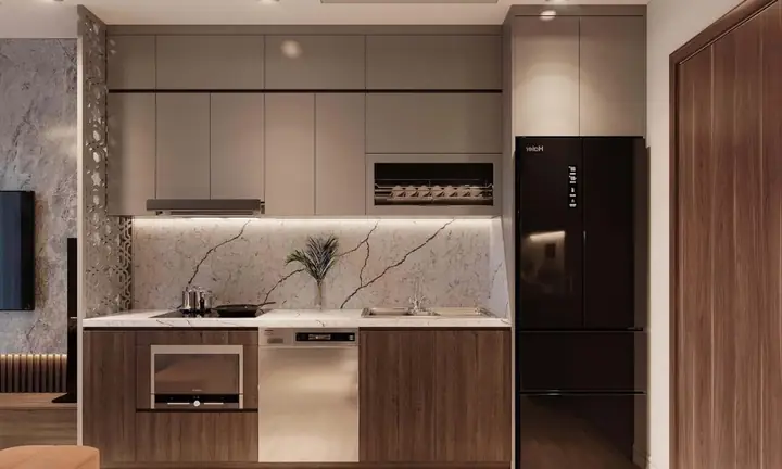 Mẫu tủ bếp chung cư nhỏ