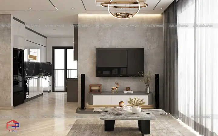 2. Nội thất phòng khách hiện đại nhà anh Nam - Hà Đông