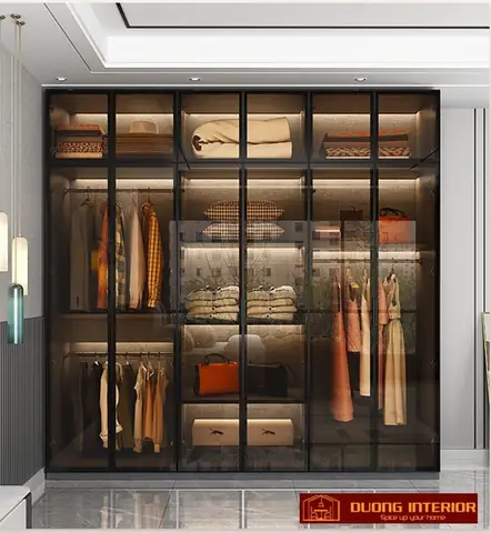 Tủ quần áo cánh kính khung nhôm đẹp DTA01