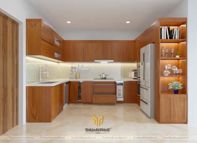 1. Tủ bếp bằng gỗ thông minh kèm báo giá