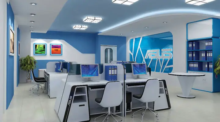 Thiết kế văn phòng công ty máy tính hiện đại