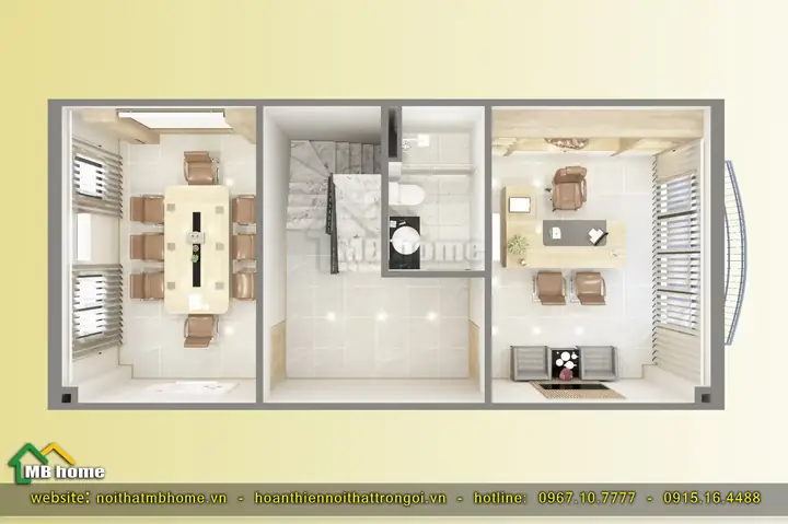Thiết kế nội thất showroom bán hàng kết hợp văn phòng tại Vinhomes Ocean Park 2