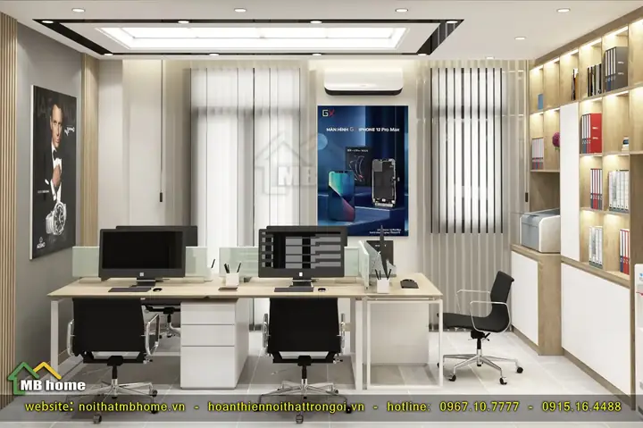 Thiết kế nội thất showroom bán hàng kết hợp văn phòng tại Vinhomes Ocean Park 2