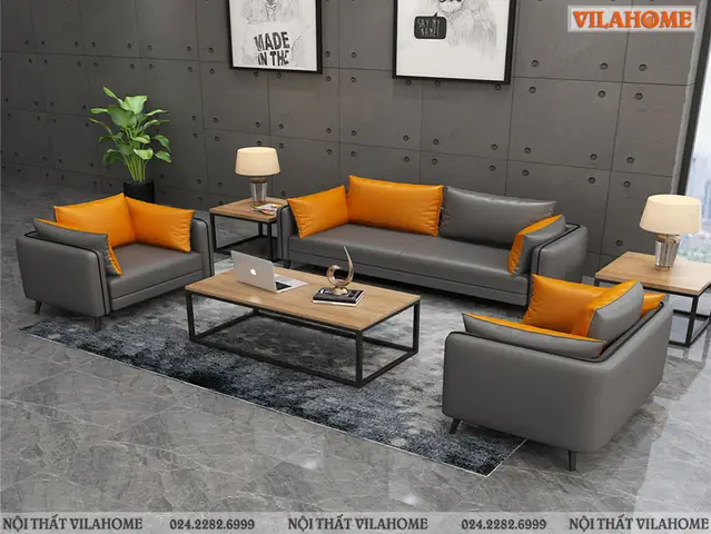 Bá» Sofa VÄn PhÃ²ng Da HÃ n Quá»c Äáº¹p VP006