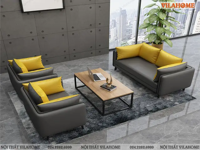 Bá» Sofa VÄn PhÃ²ng Da HÃ n Quá»c Äáº¹p VP006