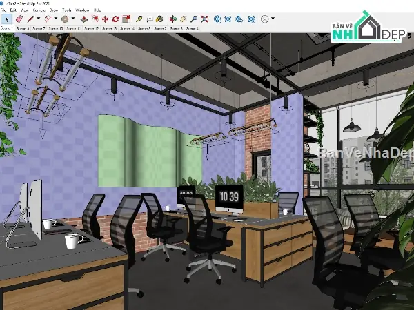 Hướng dẫn thiết kế nội thất văn phòng bằng SketchUp hiệu quả