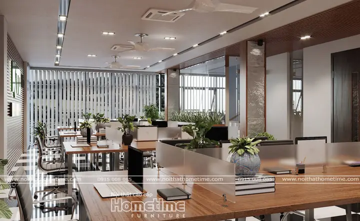 Trang Trí Nội Thất Văn Phòng Khu Làm Việc Nhân Viên