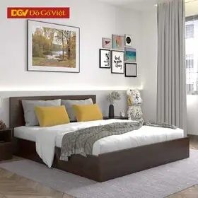 Giường Ngủ Gỗ Veneer Óc Chó Kiểu Hộp Hiện Đại Tối Giản Giường Ngủ Gỗ Veneer Óc Chó Kiểu Hộp Hiện Đại Tối Giản