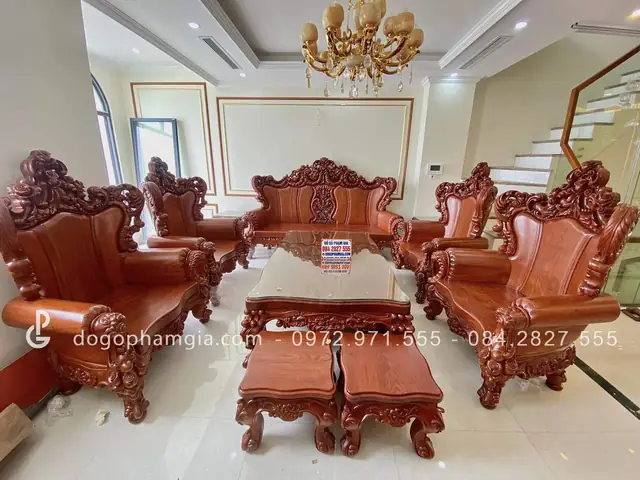 bộ bàn ghế louis hoàng gia tân cổ điển