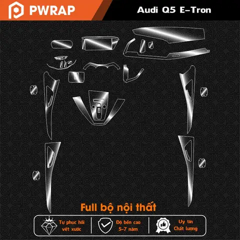 1. Các vị trí nội thất xe Audi Q5 E-TRO dễ bị xước, cần dán
