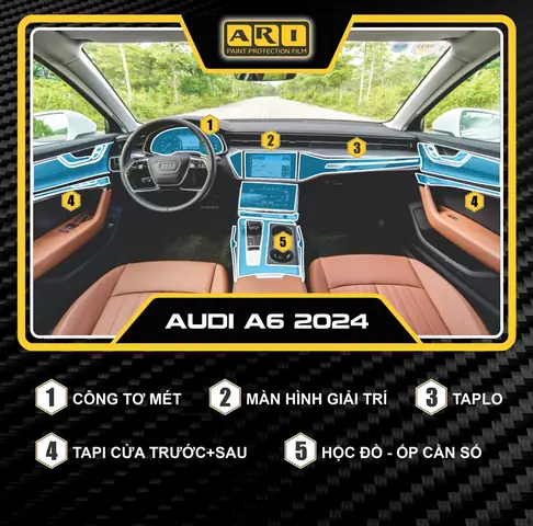 Nội thất chiếc Audi A6 2024 hay bất kỳ dòng xe nào khác nếu không được chăm sóc, bảo quản cẩn thận đều rất dễ xuống cấp. Vậy làm thế nào để ngăn chặn hiệu quả tình trạng này. Nếu bạn không muốn phải mất quá nhiều chi phí để nâng cấp, bảo dưỡng xe thì hãy tiến hànhdán PPF nội thất Audi A6 2024ngay từ bây giờ. Nội thất chiếc Audi A6 2024 hay bất kỳ dòng xe nào khác nếu không được chăm sóc, bảo quản cẩn thận đều rất dễ xuống cấp. Vậy làm thế nào để ngăn chặn hiệu quả tình trạng này. Nếu bạn không muốn phải mất quá nhiều chi phí để nâng cấp, bảo dưỡng xe thì hãy tiến hànhdán PPF nội thất Audi A6 2024ngay từ bây giờ.