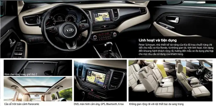 Äánh giá xe Kia Rondo 2018 vá» trang bá» tiá»n ích