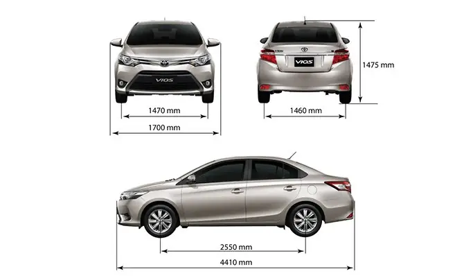 Kích thước Vios 2014: