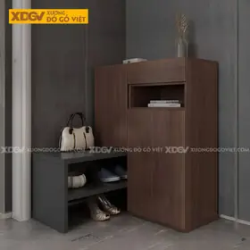 Tủ Giày MDF Công Nghiệp Kết Hợp Kệ Thấp Thay Đổi Linh Hoạt
