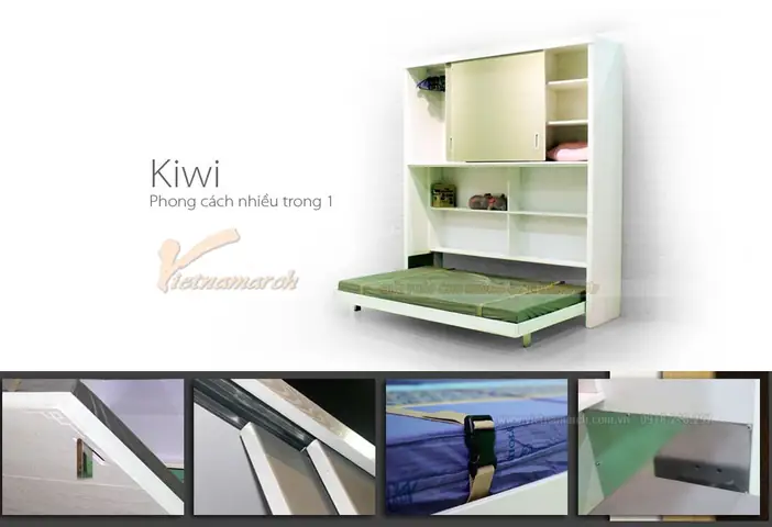 1. Chất liệu của mẫu tủ giường đa năng cho không gian nhỏ.