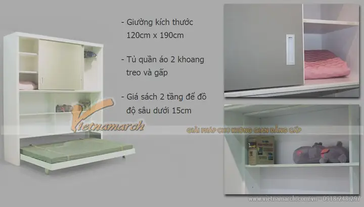 2. Đặc điểm của mẫu tủ giường đa năng cho không gian nhỏ.