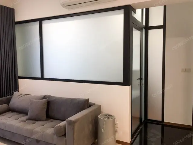Hình ảnh thi công hoàn thiện nội thất phòng khách – bếp của căn hộ One Verandah