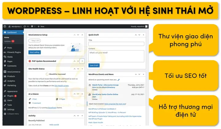1. WordPress – Sự linh hoạt với hệ sinh thái mở