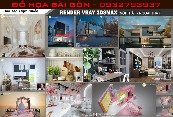KHÓA HỌC VRAY 3DSMAX PHỐI CẢNH 3D NỘI NGOẠI THẤT TẠI HCM| ĐỒ HỌA SÀI GÒN