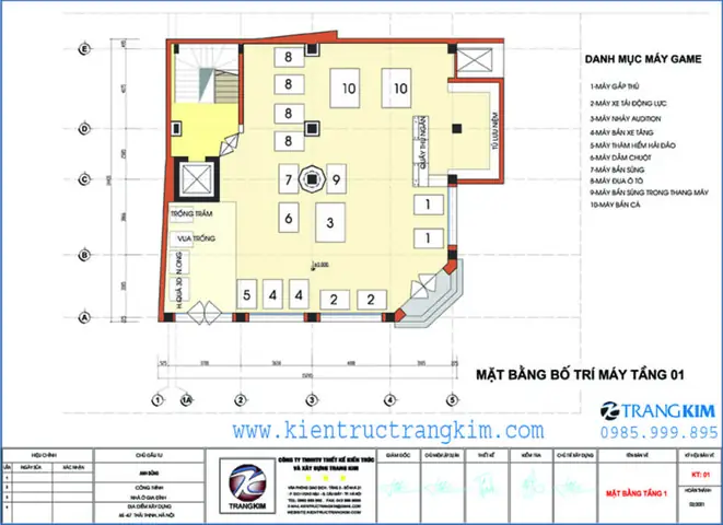 Mặt bằng thiết kế tầng 1