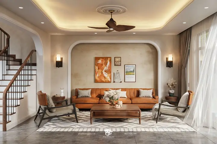 Phối Cảnh Nội Thất Phòng Khách Nhà Phố