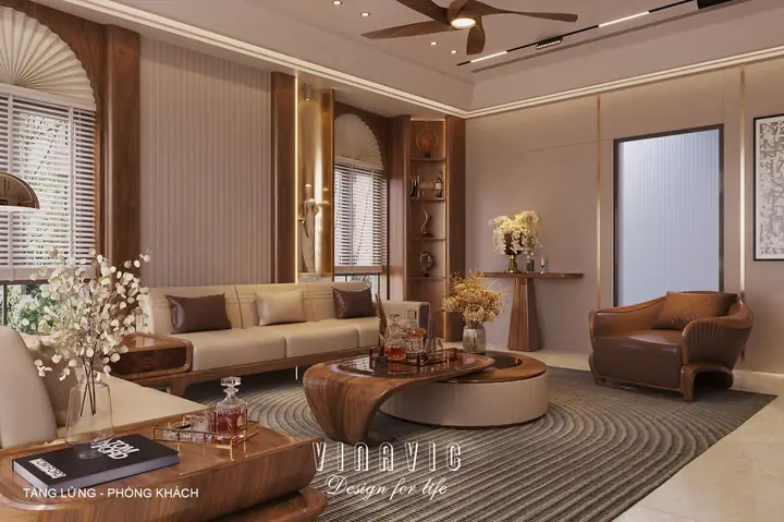 Thiết kế nội thất nhà phố hiện đại 6 tầng 1 tum (CĐT Mrs Phúc - Hà Nội) NT2350