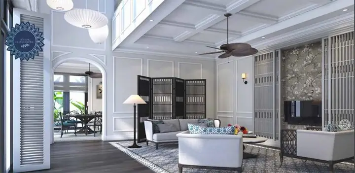 Mẫu Thiết Kế Nội Thất Biệt Thự Vinhomes Riverside - The Harmony Tiểu Khu Hướng Dương Phong Cách Đông Dương Đơn Lập