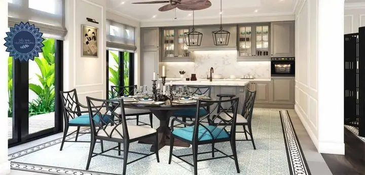 Mẫu Thiết Kế Nội Thất Biệt Thự Vinhomes Riverside - The Harmony Tiểu Khu Hướng Dương Phong Cách Đông Dương Đơn Lập
