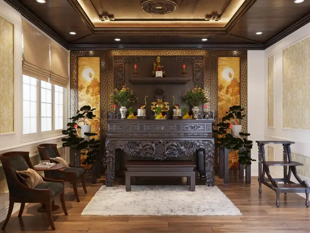 Thiết kế nội thất phòng thờ Thiết kế nội thất phòng thờ