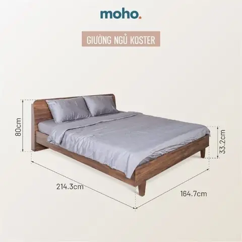 Giường Ngủ MOHO KOSTER Màu Nâu 1m6
