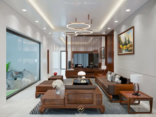 1.thiết Kế Nội Thất Gỗ Tự Nhiên – Phòng Khách