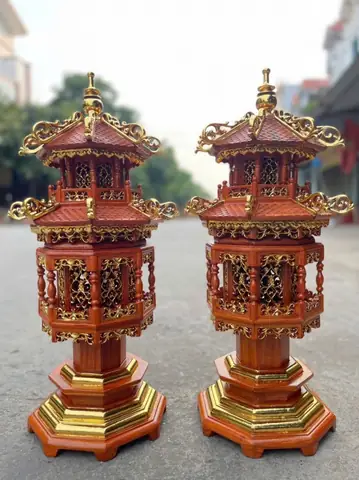 Đèn lồng-đèn thờ gỗ mái chùa gỗ hương ta